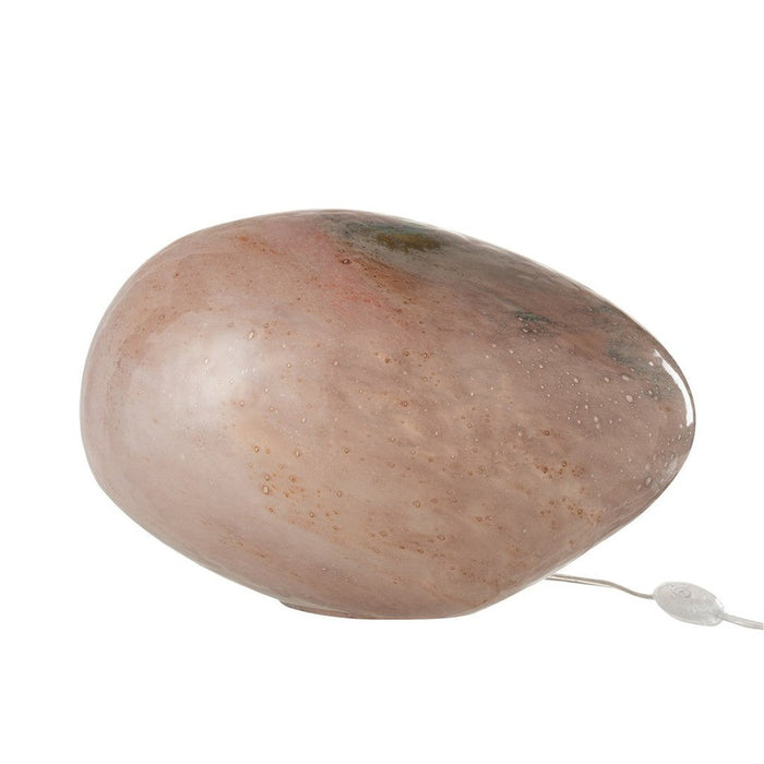 J-Line Lamp Dany ovaal glas rose-Tafellampen-J-Line