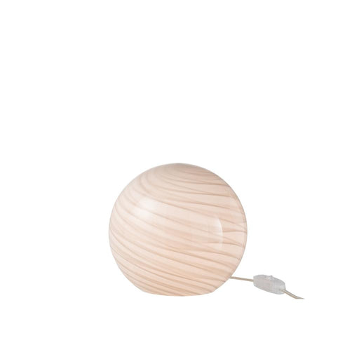 J-Line Lamp Dany strepen rond glas grijs small-Tafellampen-J-Line