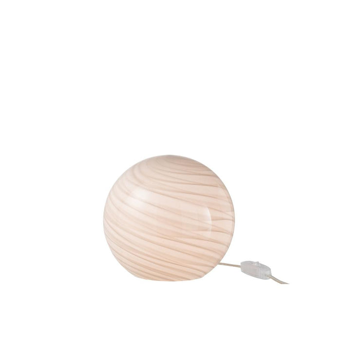 J-Line Lamp Dany strepen rond glas grijs small-Tafellampen-J-Line