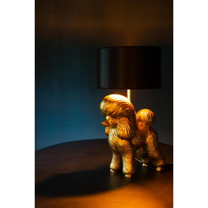 J-Line Lamp Hond poodle resine goud-Tafellampen-J-Line