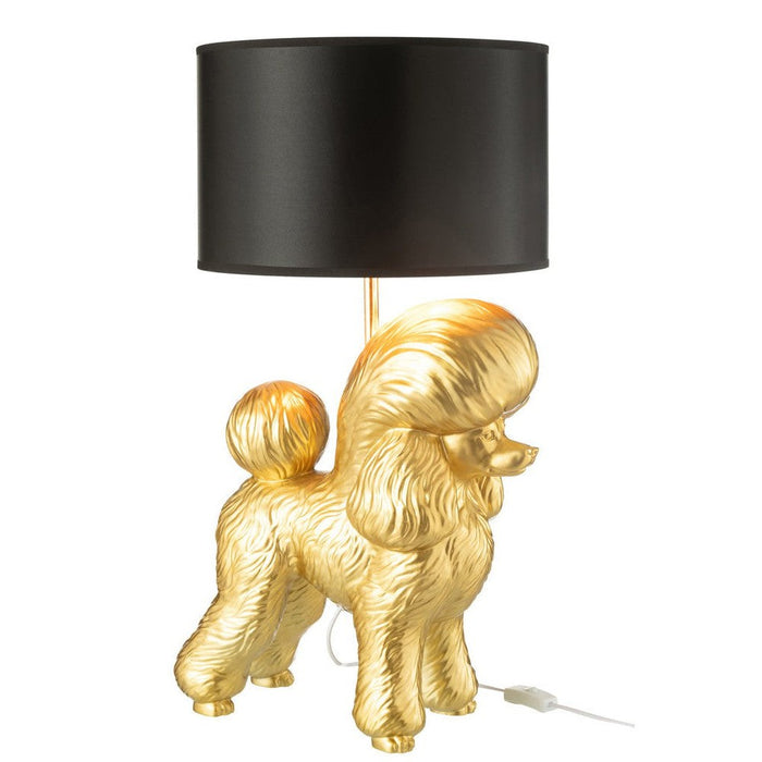 J-Line Lamp Hond poodle resine goud-Tafellampen-J-Line