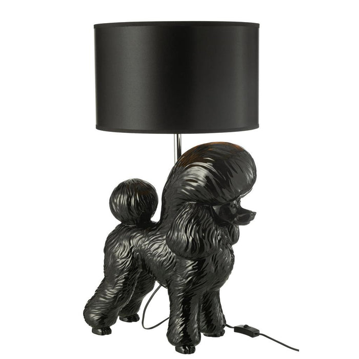 J-Line Lamp Hond poodle resine zwart-Tafellampen-J-Line