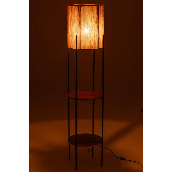 J-Line Lamp Ijzer/mango nat/zwart-Vloerlampen-J-Line