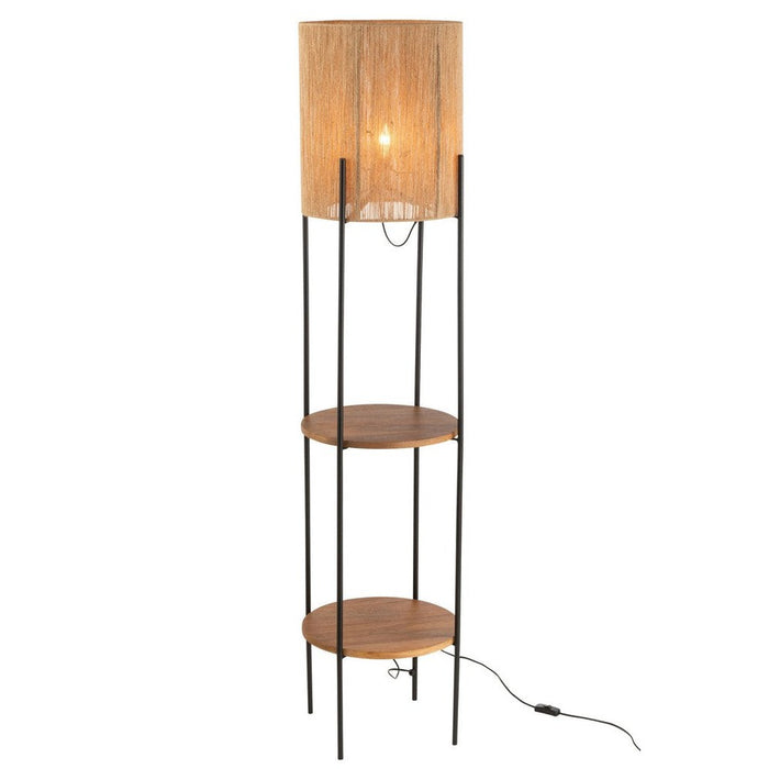 J-Line Lamp Ijzer/mango nat/zwart-Vloerlampen-J-Line
