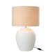J-Line Lamp Meli + kap keramiek linnen wit large-Tafellampen-J-Line