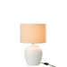 J-Line Lamp Meli + kap keramiek linnen wit small-Tafellampen-J-Line