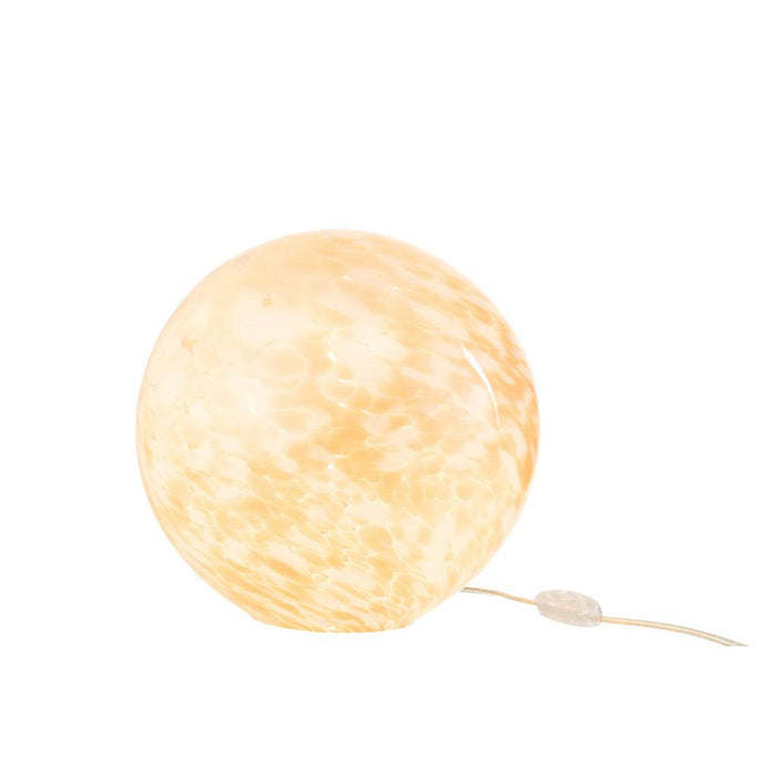 J-Line Lamp Melissa rond glas beige large-Tafellampen-J-Line