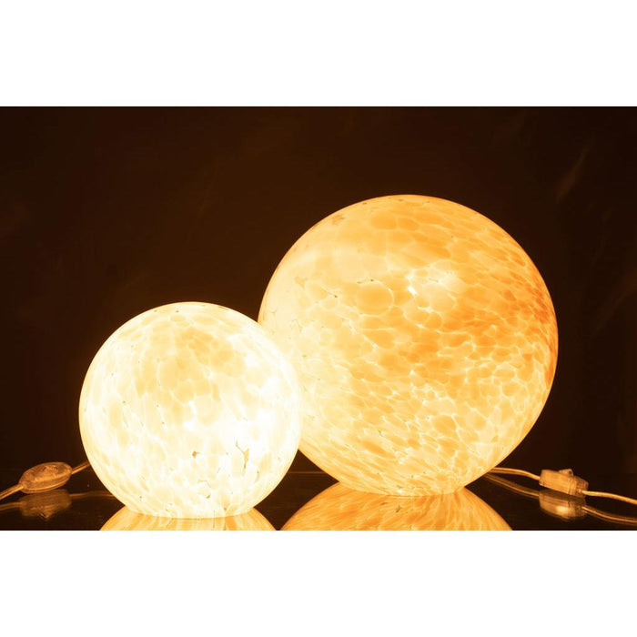 J-Line Lamp Melissa rond glas beige large-Tafellampen-J-Line