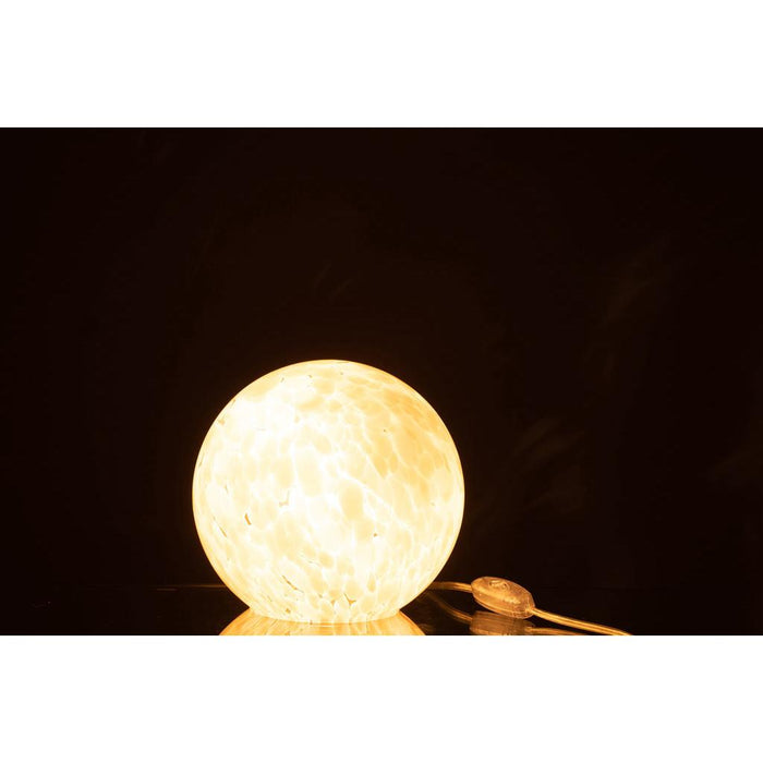 J-Line Lamp Melissa rond glas beige small-Tafellampen-J-Line