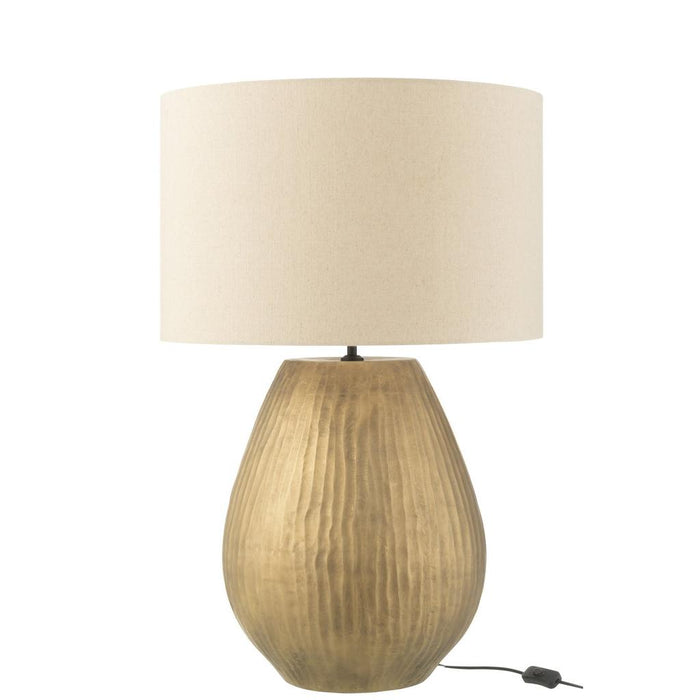 J-Line Lamp Nebu rond keramiek goud large-Tafellampen-J-Line