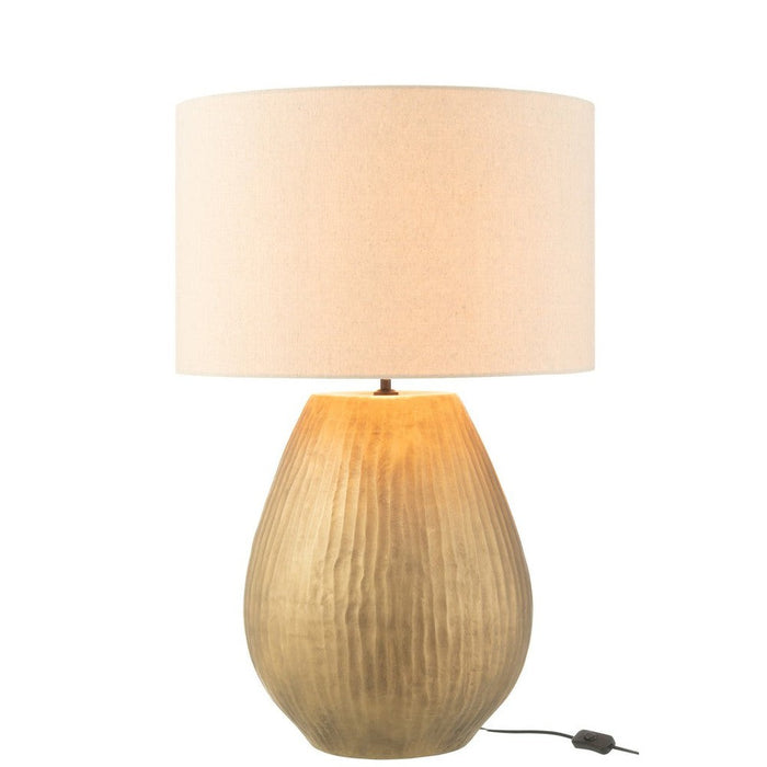 J-Line Lamp Nebu rond keramiek goud large-Tafellampen-J-Line