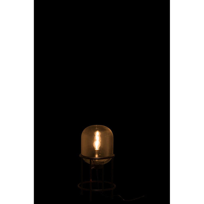 J-Line Lamp Op voet sasha glas/metaal zilver/zwart small-Vloerlampen-J-Line