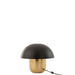 J-Line Lamp Paddenstoel ijzer zwart/goud small-Tafellampen-J-Line