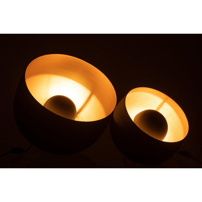 J-Line Lamp Rond interieur goud metaal zwart large-Tafellampen-J-Line