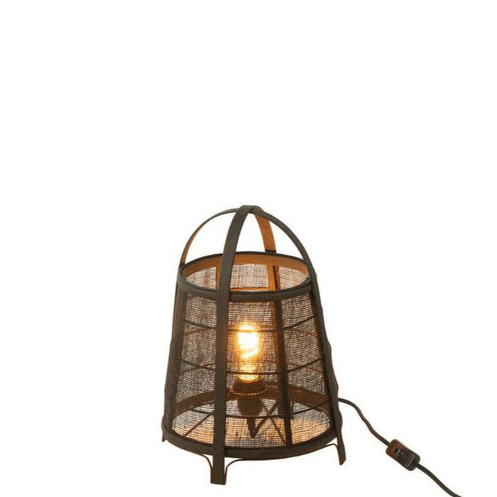 J-Line Lamp Rya katoen/bamboe zwart small-Tafellampen-J-Line