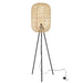 J-Line Lamp Staand tripod rond bamboe metaal naturel/zwart-Vloerlampen-J-Line
