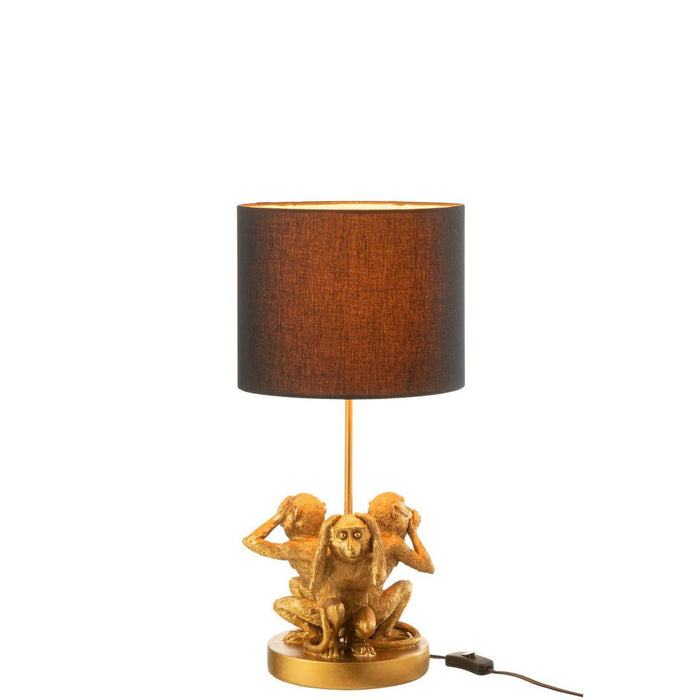 J-Line Lamp Tafel aap 3delen poly goud-Tafellampen-J-Line