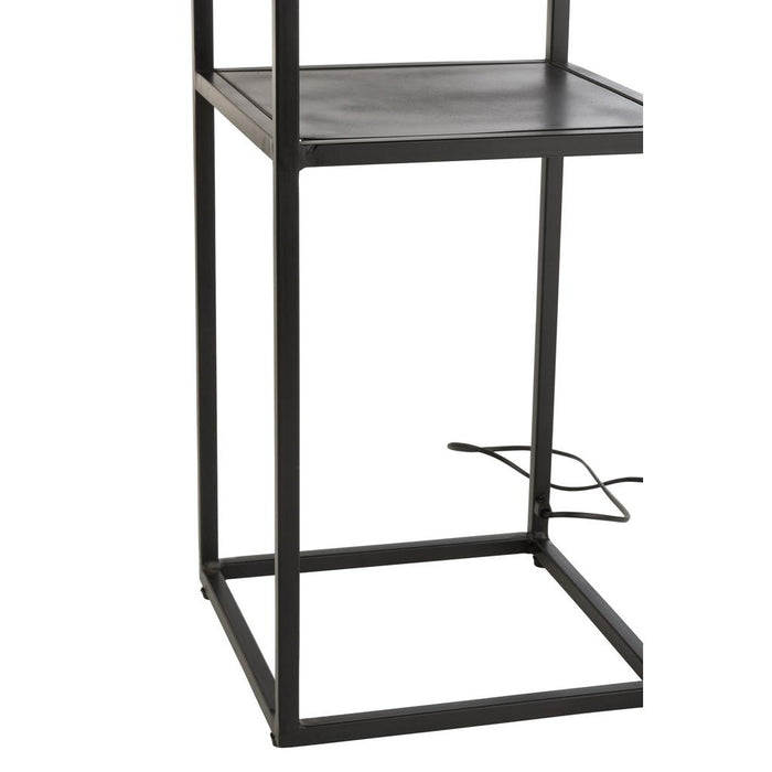 J-Line Lamp Vierkant ijzer/jute naturel/zwart-Hanglampen-J-Line