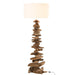 J-Line Lamp+kap Drijfhout naturel/wit large-Vloerlampen-J-Line