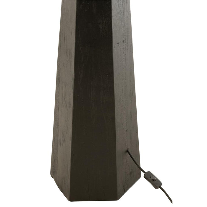 J-Line Lampvoet Octogonaal loofhout zwart-Tafellampen-J-Line