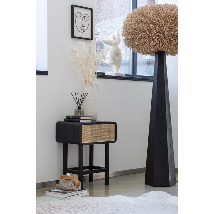 J-Line Lampvoet Octogonaal loofhout zwart-Tafellampen-J-Line