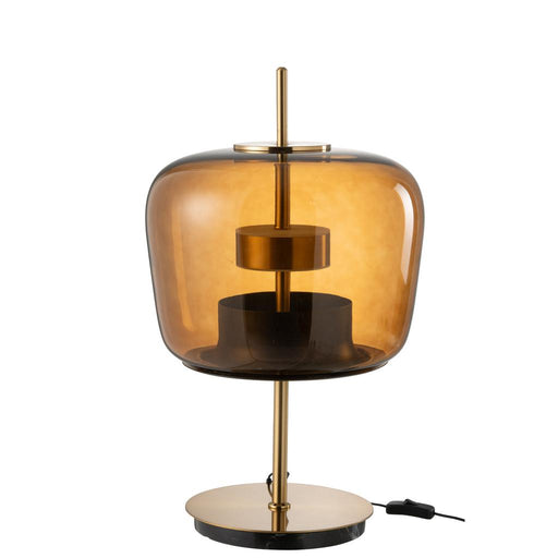 J-Line Ledlamp Glas bruin-Tafellampen-J-Line