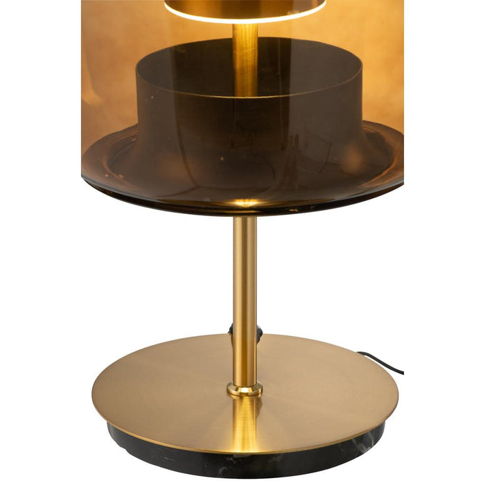 J-Line Ledlamp Glas bruin-Tafellampen-J-Line