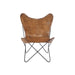 J-Line Lounge Stoel leder/metaal cognac-Fauteuils-J-Line