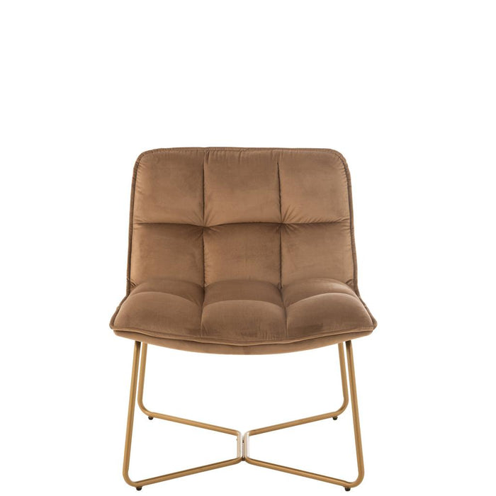 J-Line Lounge Stoel lisa metaal/textiel bruin-Spiegels-J-Line