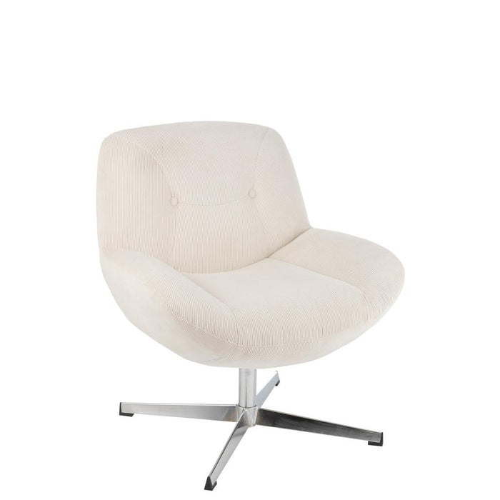 J-Line Loungestoel Chill metaal/multiplex creme/zilver-Spiegels-J-Line
