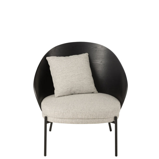 J-Line Loungestoel Lone hout/metaal zwart/grijs-Fauteuils-J-Line