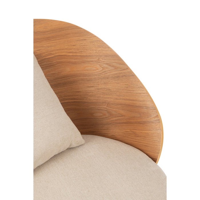 J-Line Loungestoel Lone multiplex/metaal naturel/beige-Fauteuils-J-Line