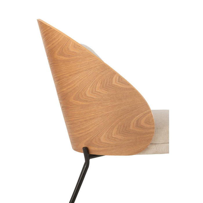 J-Line Loungestoel Lone multiplex/metaal naturel/beige-Fauteuils-J-Line