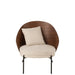 J-Line Loungestoel Multiplex/metaal bruin/beige-Eetkamerstoelen-J-Line