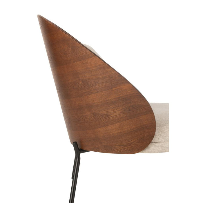 J-Line Loungestoel Multiplex/metaal bruin/beige-Eetkamerstoelen-J-Line