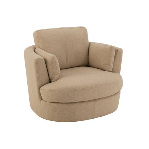 J-Line Loungestoel Swiv hout/textiel beige-Fauteuils-J-Line