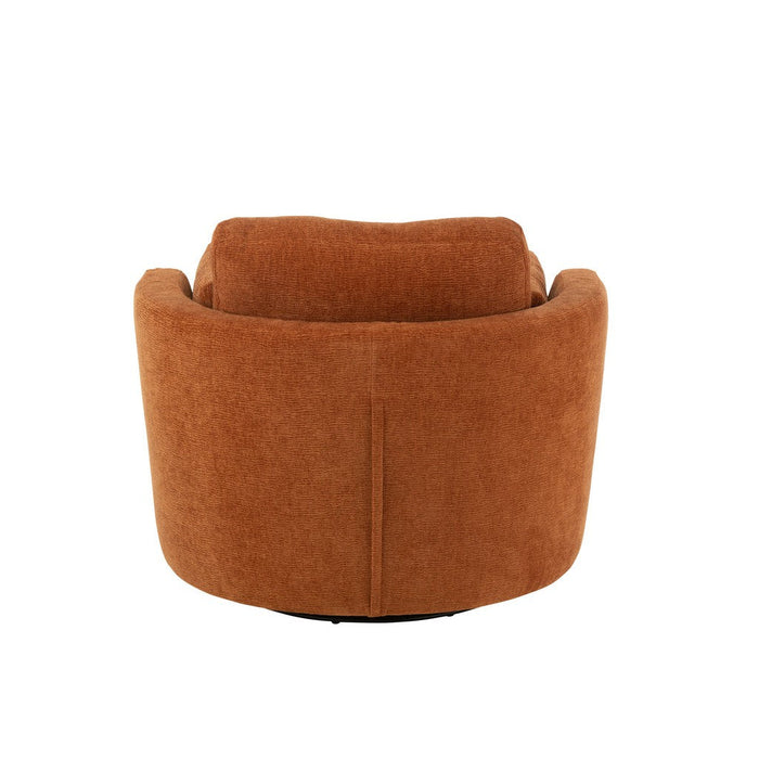 J-Line Loungestoel Swiv populierenhout/schuim roest-Fauteuils-J-Line