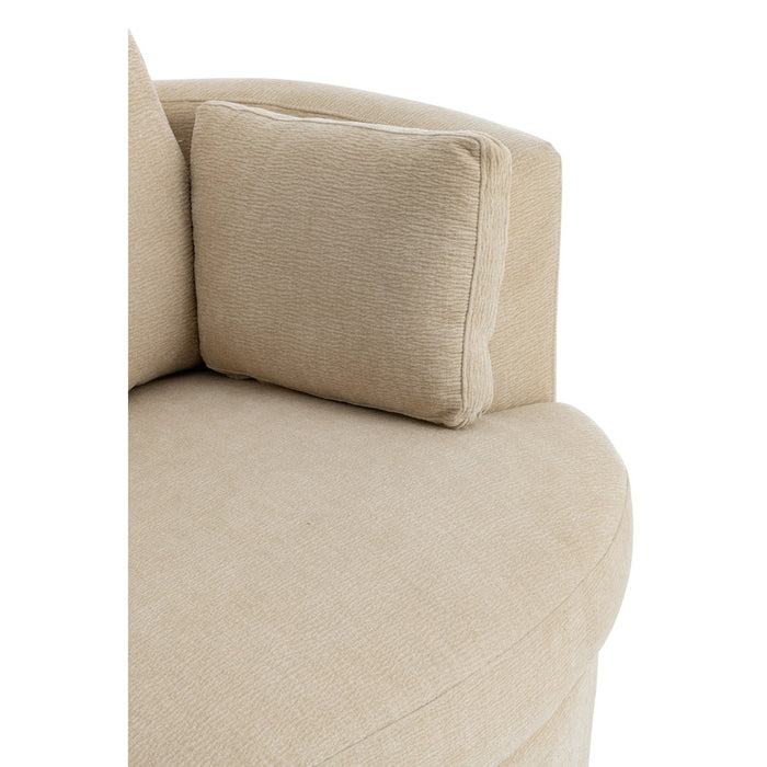 J-Line Loungestoel Swiv populierenhout/schuime beige-Fauteuils-J-Line