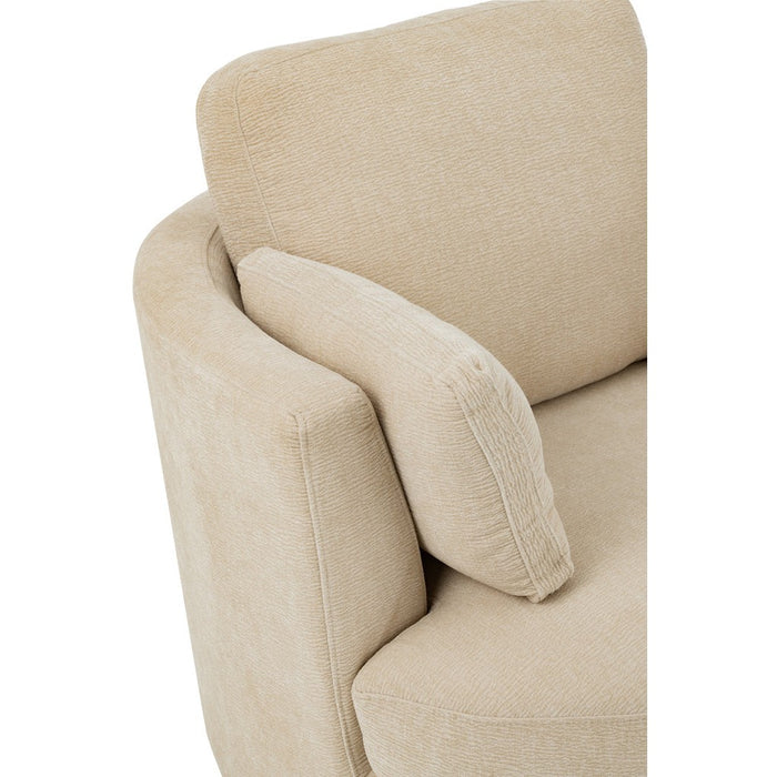 J-Line Loungestoel Swiv populierenhout/schuime beige-Fauteuils-J-Line
