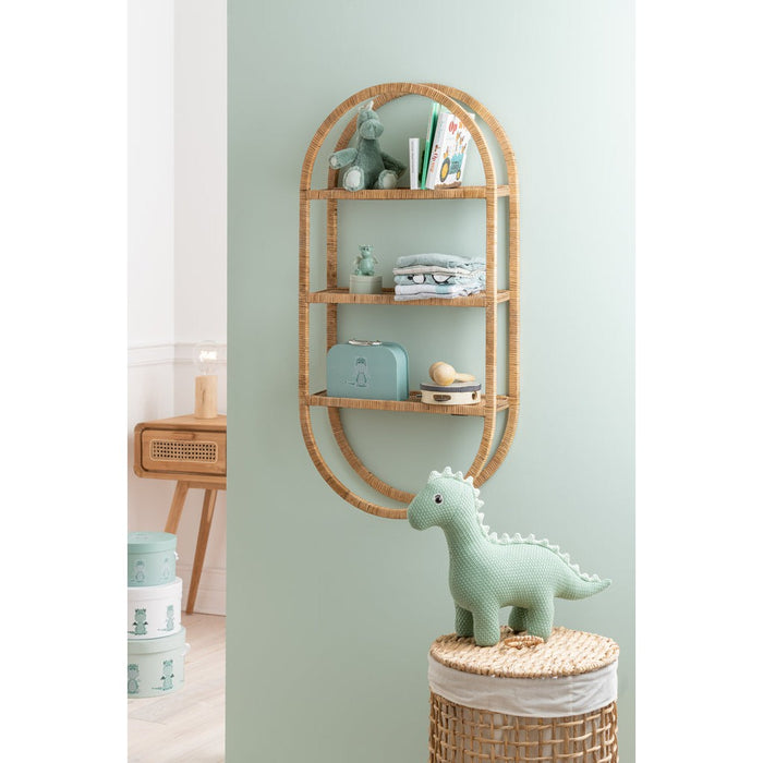 J-Line Muurrek Ovaal 3planken plooibaar rotan naturel-Vakkenkasten-J-Line