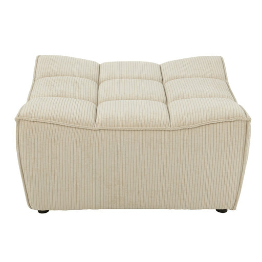 J-Line Poef Grid populierenhout/schuim beige-Hockers-J-Line