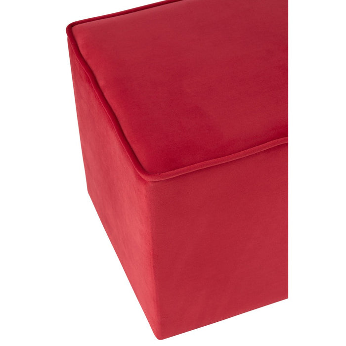 J-Line Poef Kubus velvet framboos roze-Poefs-J-Line