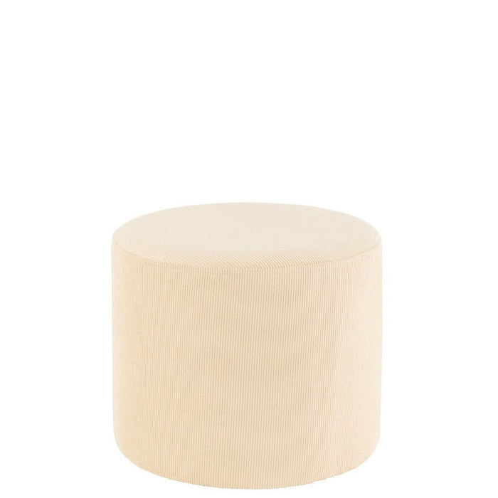 J-Line Poef Ribfluweel crème-Poefs-J-Line