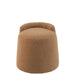 J-Line Poef teddy rond+rugleuing bouclé camel-Poefs-J-Line