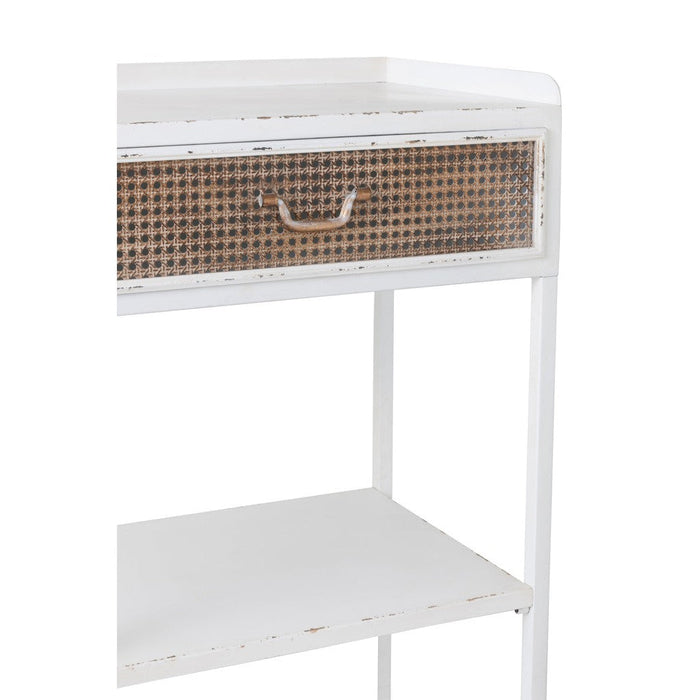 J-Line Rek 1 lade+3 legplanken metaal wit-Vakkenkasten-J-Line