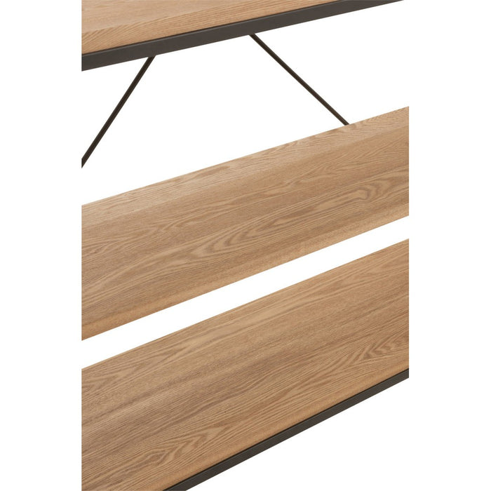 J-Line Rek 5 legplanken hout/metaal naturel-Vakkenkasten-J-Line