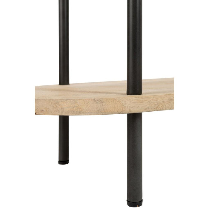 J-Line Rek Eli 5planken mango hout/staal naturel/grijs-Vakkenkasten-J-Line