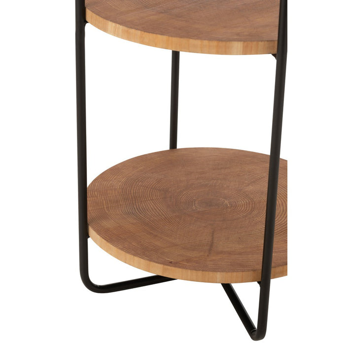 J-Line Rek Mia mdf/ijzer naturel zwart-Vakkenkasten-J-Line