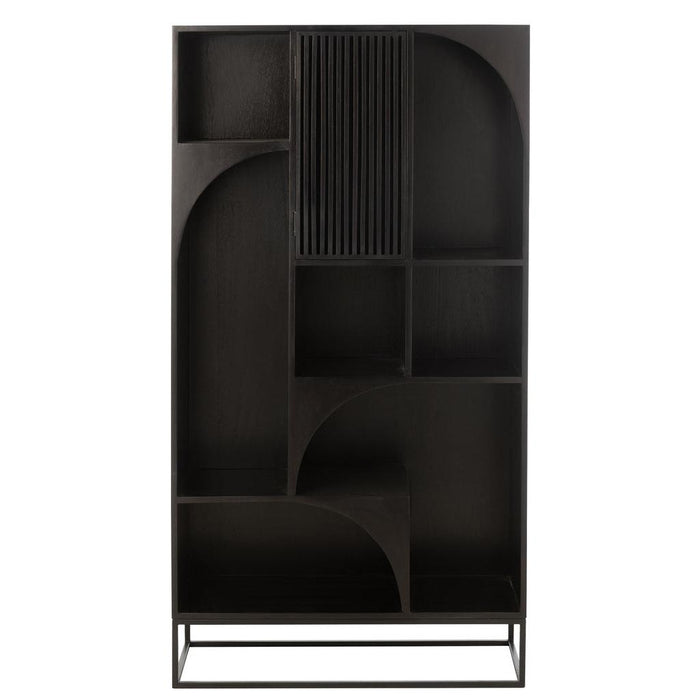J-Line Rek mode mango hout/mdf zwart-Boekenkasten-J-Line
