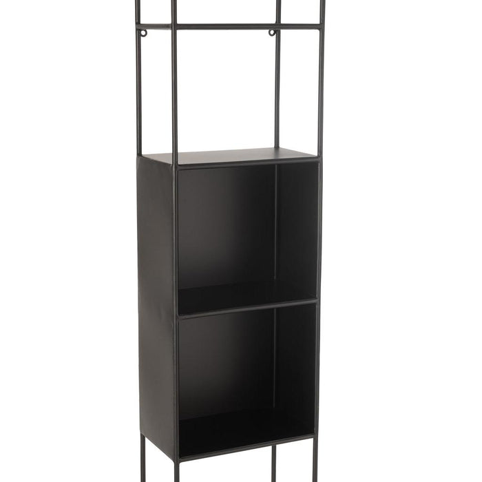 J-Line Rek ricard metaal/glas zwart-Boekenkasten-J-Line